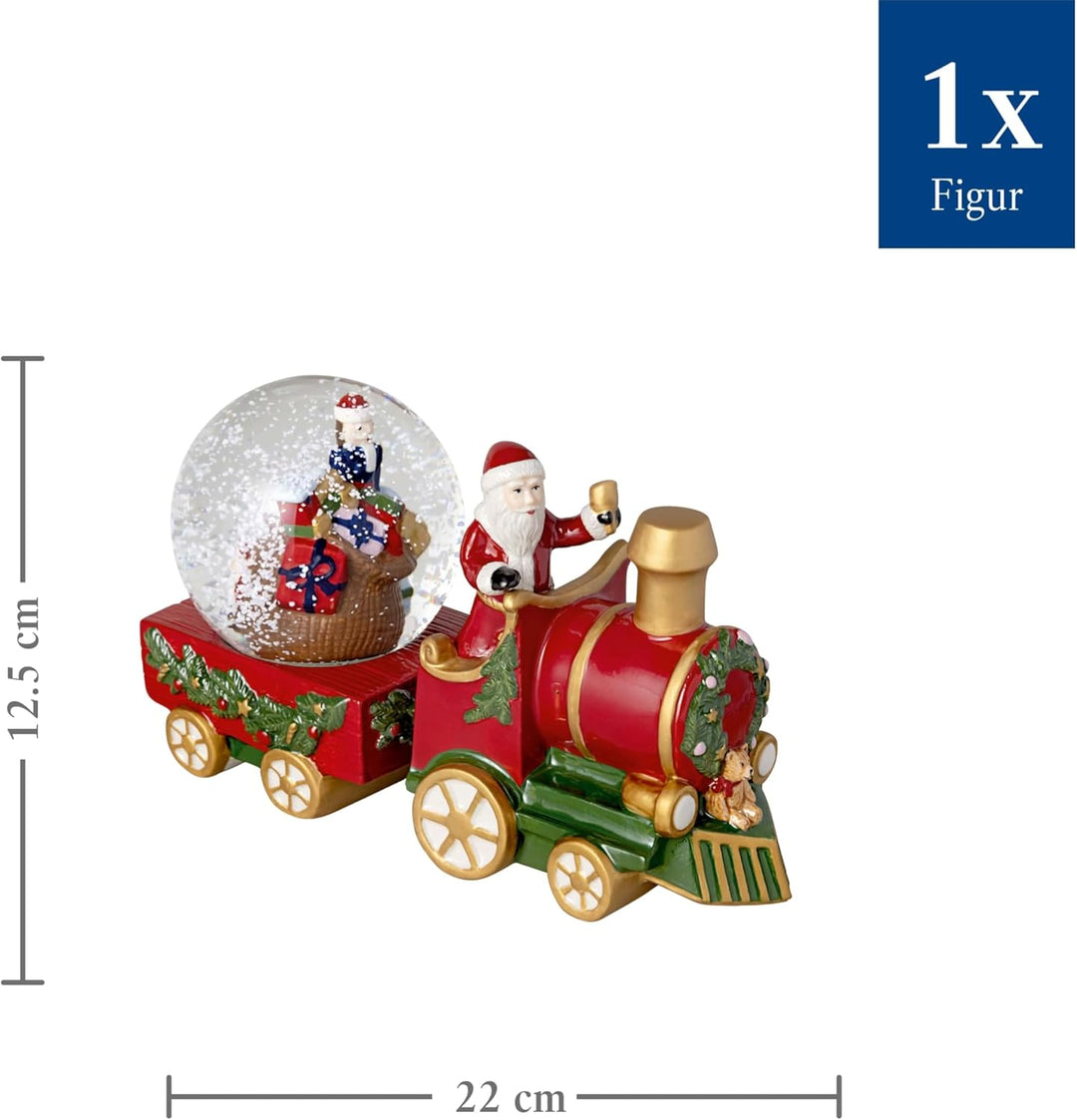 Villeroy &amp; Boch - Christmas Toys, Schneekugelzug gross, Zug, 22 x 8,5 x 12,5 cm, Porzellan/Glas, Meh