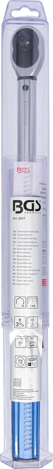 BGS 2827 | Drehmomentschlüssel | Abtrieb Aussenvierkant 12,5 mm (1/2") | 40 - 220 Nm, 12,5 mm (1/2")