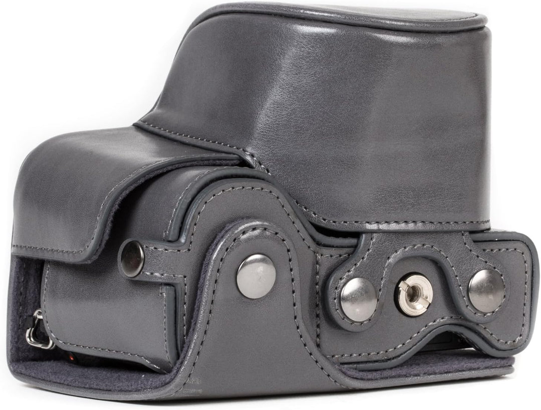 MegaGear Sony Alpha A6500 (16-50 mm) Ever Ready Leder Kamera-Case mit Trageriemen und Batteriezugang