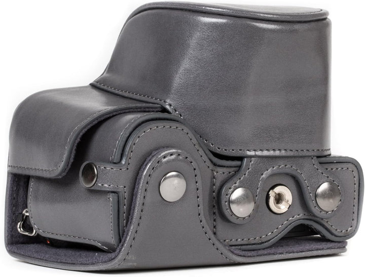 MegaGear Sony Alpha A6500 (16-50 mm) Ever Ready Leder Kamera-Case mit Trageriemen und Batteriezugang