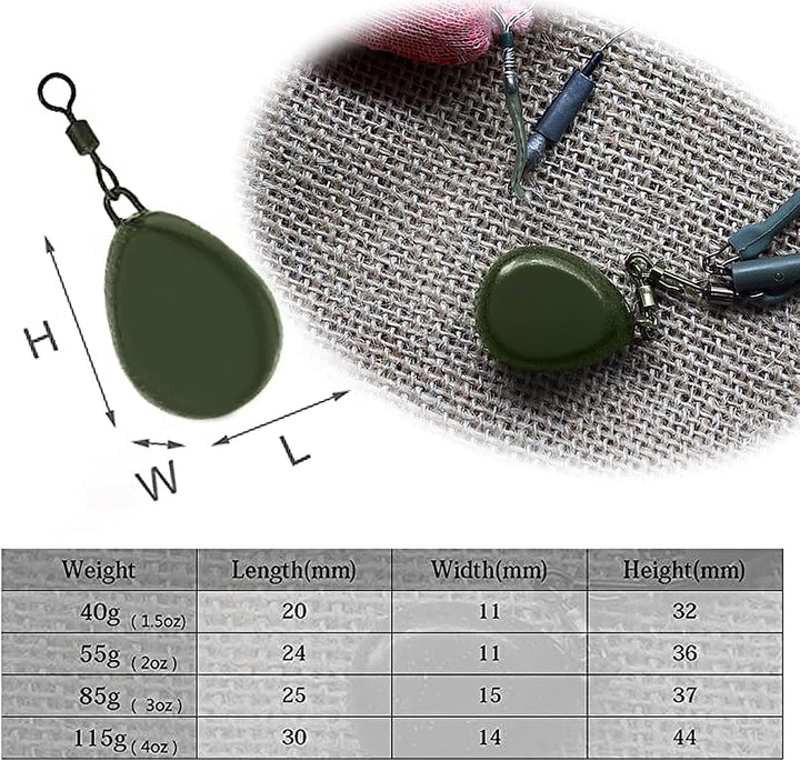 Croch Karpfen Zubehöre Set 10 Stück 4 Verschiedene Grösse mit Wirbel zum karpfenangeln