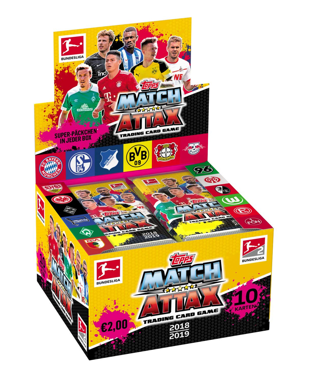 Topps BL19-DE3/D European Soccer Club Sammelkarten 2018/19, 36 Booster im Display, Bunt