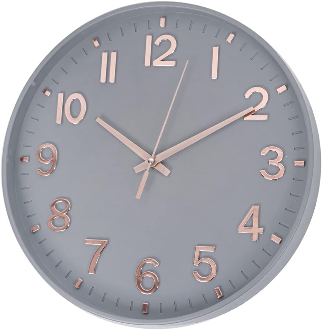 HZDHCLH 30cm Lautlos Wanduhr Schleichende Sekunde mit Arabisch Ziffer ohne Ticken für Dekoration Woh