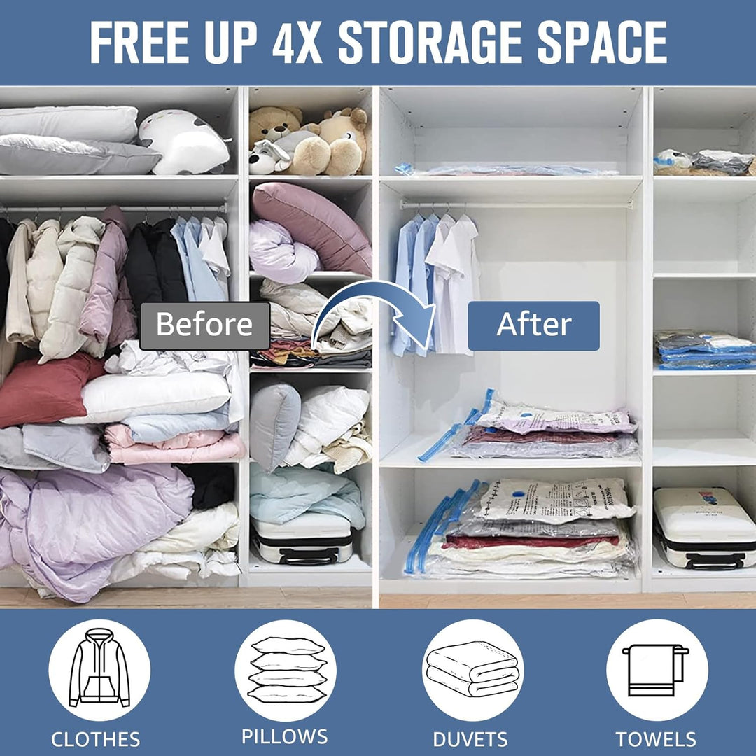 BoxLegend Vakuumbeutel für Kleidung 15 Stück (1XXL+2XL+5L+5M+2S) Vakuum Aufbewahrungsbeutel Kleiderb