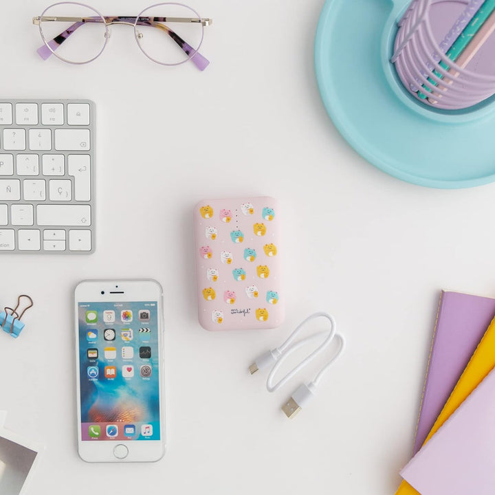 Mr Wonderful Power Bank, Slimmest USB 3A High Speed 10000 Ah Wondee externer Akku Kittens, tragbarer