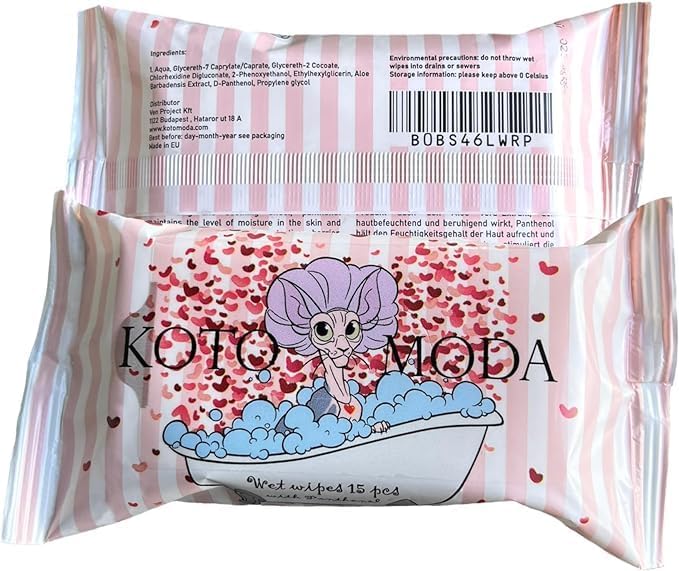Kotomoda Feuchttücher mit Panthenol für Sphynx Katze für den täglichen Gebrauch (24 Packung/360 Stüc