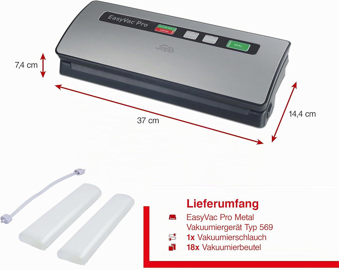 Solis Vac Pro 569 Vakuumiergerät - Folienschweissgerät für Lebensmittel - Vakumierergerät für trocke