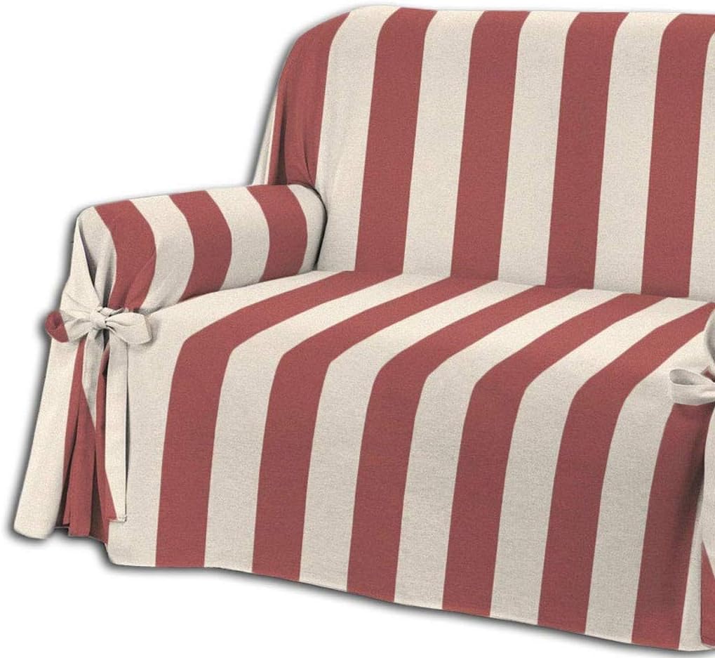 HomeLife Sofabezug Beige Rot & Couch Überzug | weicher Sessel & Sofa Überzug & Sofaüberwurf Decke ge