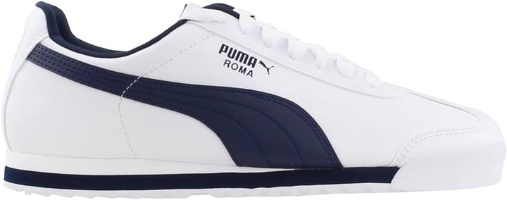 PUMA Herren Roma Basic Sneaker 43 EU Weiss New Navy, 43 EU Weiss New Navy