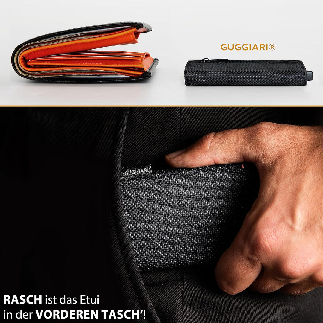 GUGGIARI® Kreditkartenetui - Kartenetui mit Münzfach/Kartenhalter mit Magnetverschluss - Aluminium R