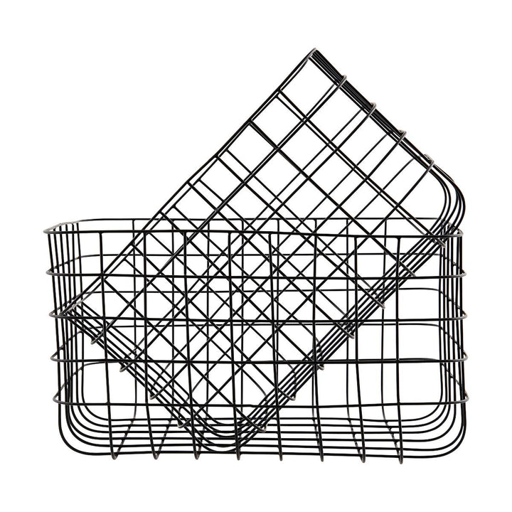 House Doctor 205340389 Korb, Simply, Schwarz, Set von 2 Grössen, S: 24x32 cm, L: 28x36 cm, h: 20 cm,