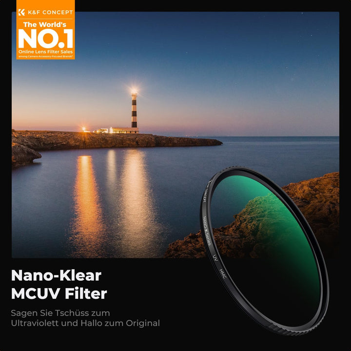 K&F CONCEPT K-Serie 72MM MCUV Pro UV-Filter Slim MC UV Schutzfilter Ultraviolett-Filter 72 mm UV, 72