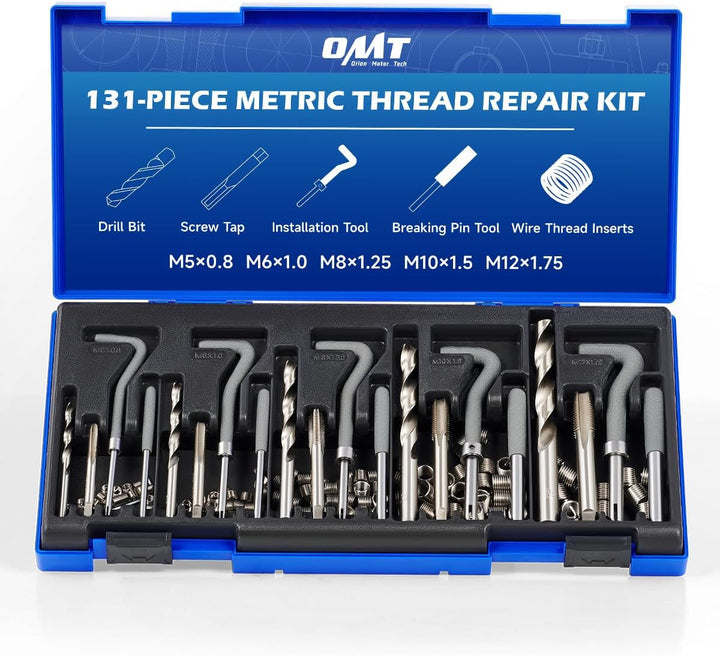 Orion Motor Tech 131-tlg Gewindereparatur Gewinde Reparatur Satz Gewindereparaturwerkzeuge mit Helic