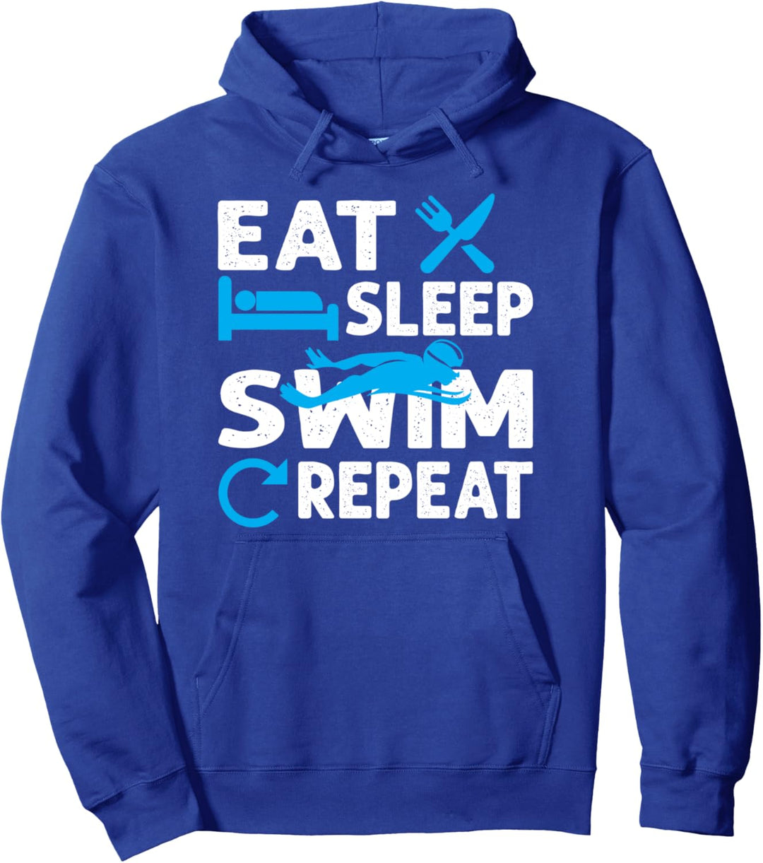 Eat Right Swim Faster, Eat Sleep Swim Tee Kampfschwimmer Pullover Hoodie