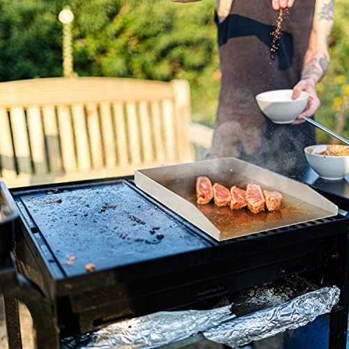 45x30CM Edelstahl Grillplatte, BBQ Plancha Grillschale für Napoleon Rogue (auch mit Heckbrenner), We