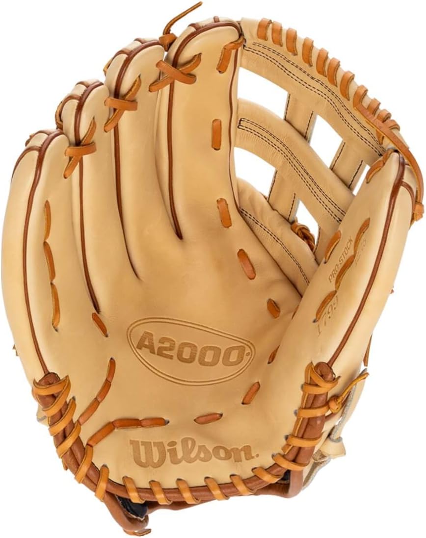WILSON A200 Baseballhandschuh-Serie Linke Hand Wurf 32,4 cm (12,75 Zoll) Blond/Saddle Tan – Standard