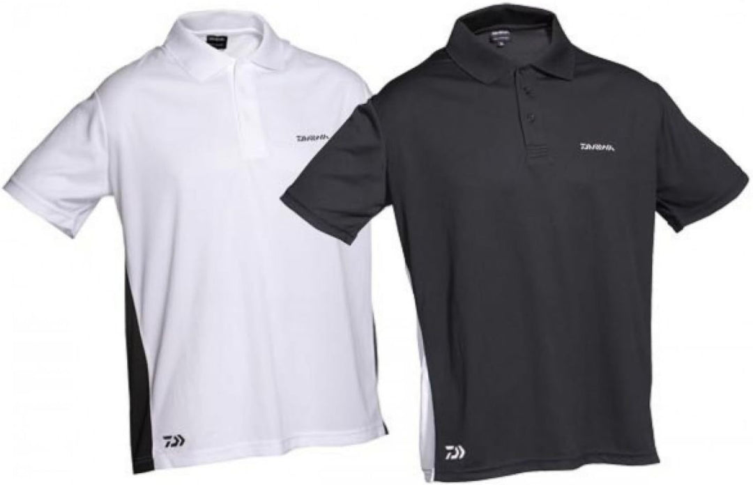 Daiwa Poloshirt weiss/schwarz L