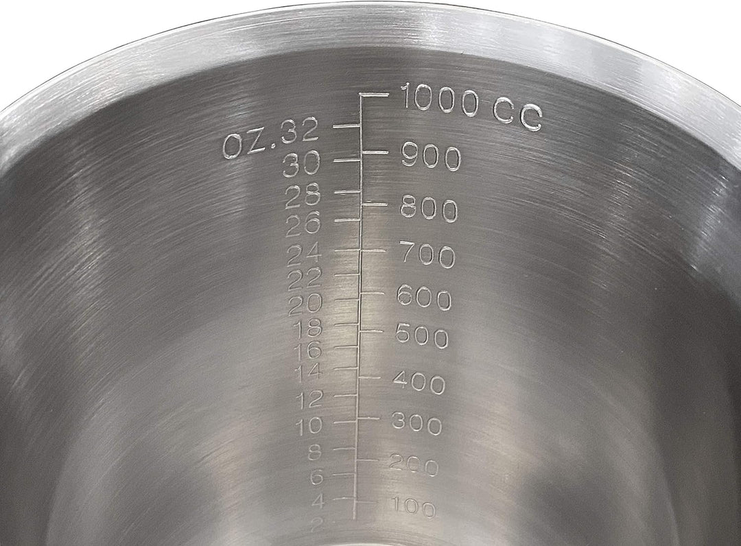 Milchkännchen »Graduata« Messbecher Pitcher Krug Gastro Milchaufschäumer Skala aus Edelstahl mit Gri