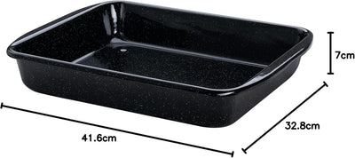 Riess, 0402-022, Bratrohrpfanne hoch 33/42, Classic - Back- UND BRATFORM, Höhe 7,0 cm, Emaille, schw