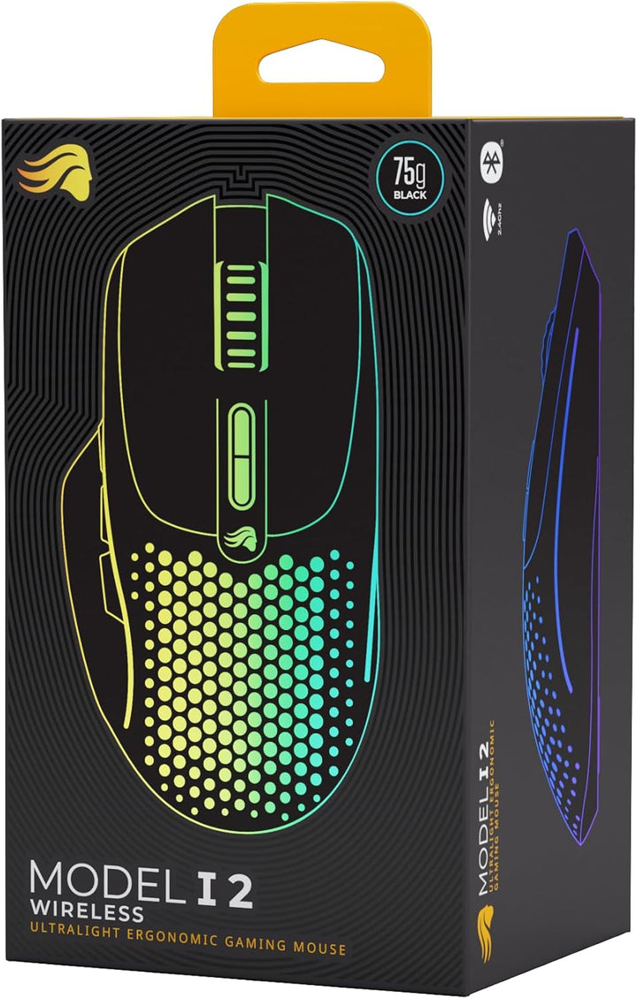 Glorious Gaming Model I 2 Wireless Gaming Mouse – Hybrid 2.4Ghz & Bluetooth, 75 g superleicht, 9 Tas