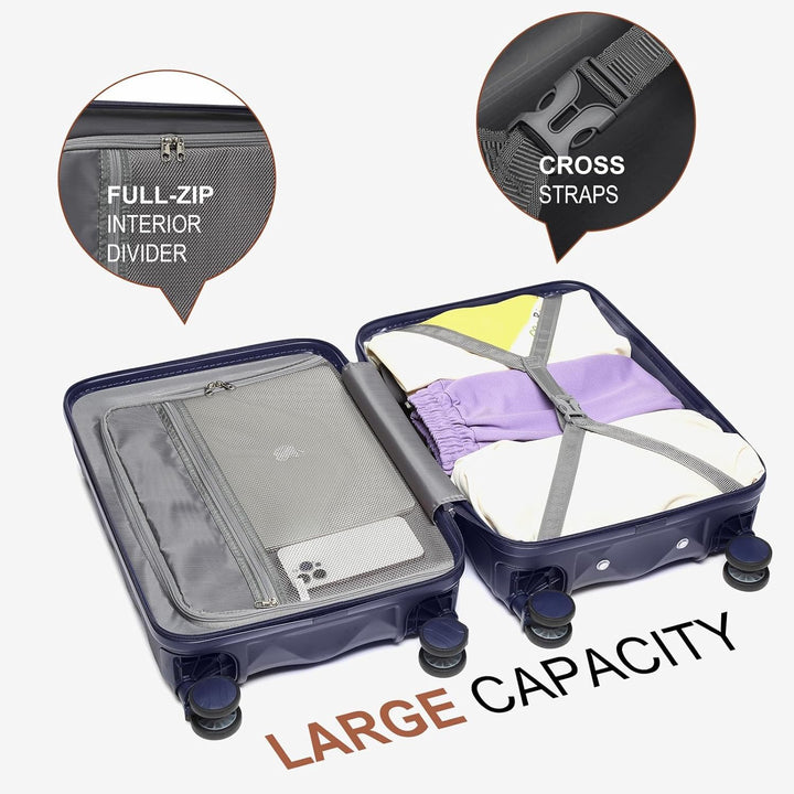Sea choice Hardschalen Trolley Koffer Set 5tlg. Zwillingsrollen Reisekoffer Enthält 1 Reisetasche un