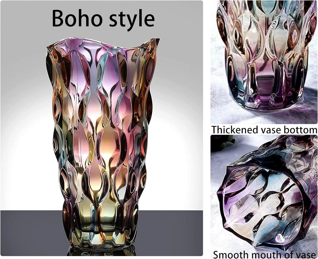 Hey_you Glas Blumenvase,Moderne minimalistische Vase Nordic Glass Floral Handmade Flower Arrangement