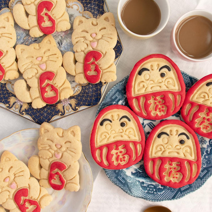 2er Set (Formen: Winkekatze und Daruma)
