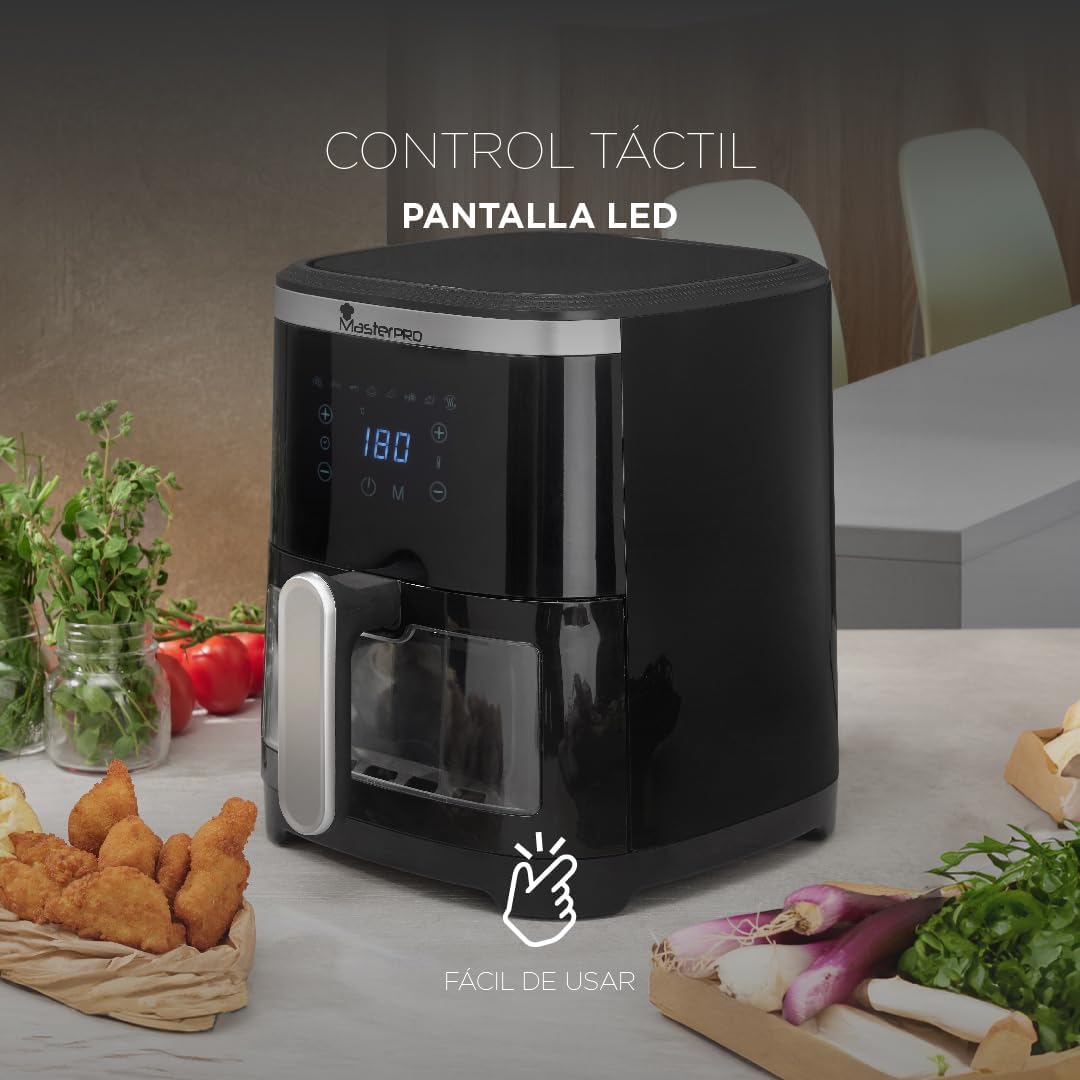 MasterPRO ROCKET 420 - Heissluftfritteuse 1300W 4.2L - 8 Programme - LED Touch Control - Antihaftbes