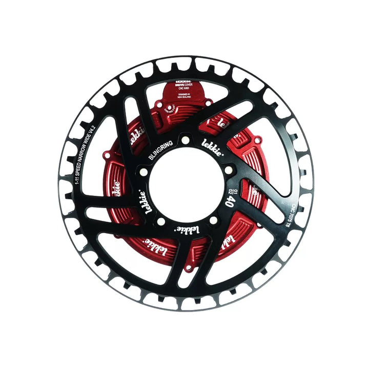 windmeile | Lekkie Bling Ring Complete Set, 40T, für Bafang BBS01 und BBS02, Kettenblatt, Drive Cove