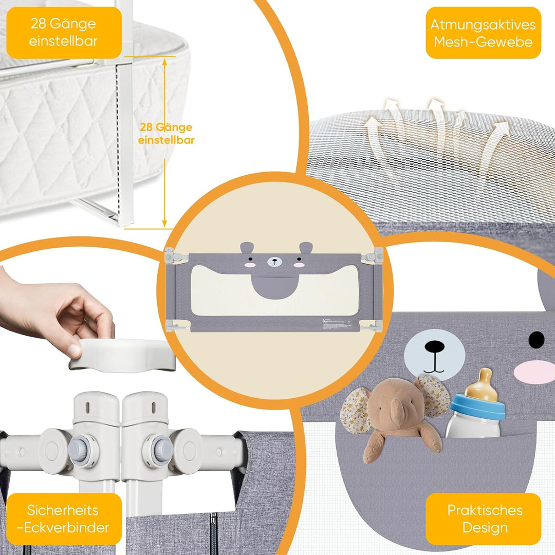 Eldzenith Rausfallschutz Bett, Schlafen Sie beruhigt & Sorgt für einen sicheren Schlaf Ihres Kindes,