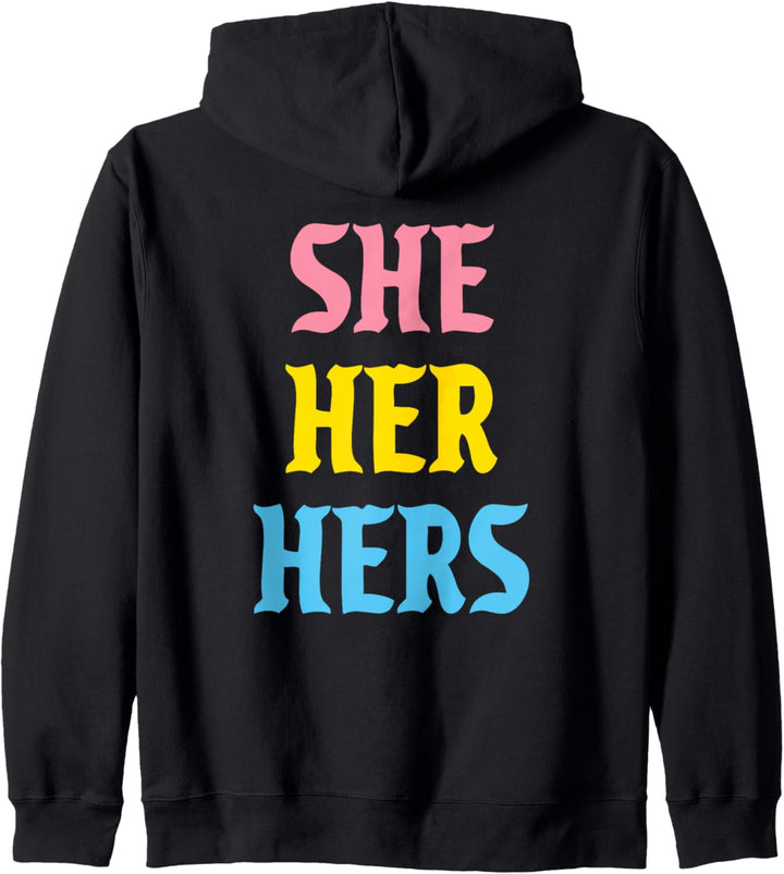She Her Hers Pronomen LGBTQIA Pansexuell Pride Flagge Kapuzenjacke