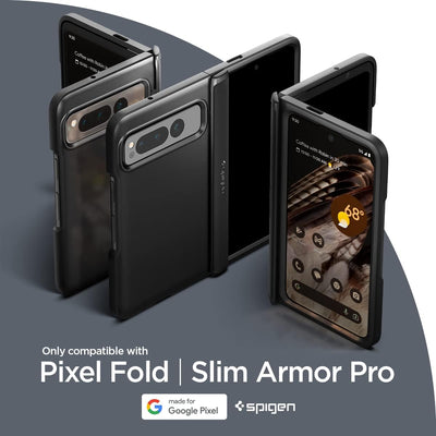 Spigen Slim Armor Pro Hülle Kompatibel mit Google Pixel Fold -Schwarz, Schwarz