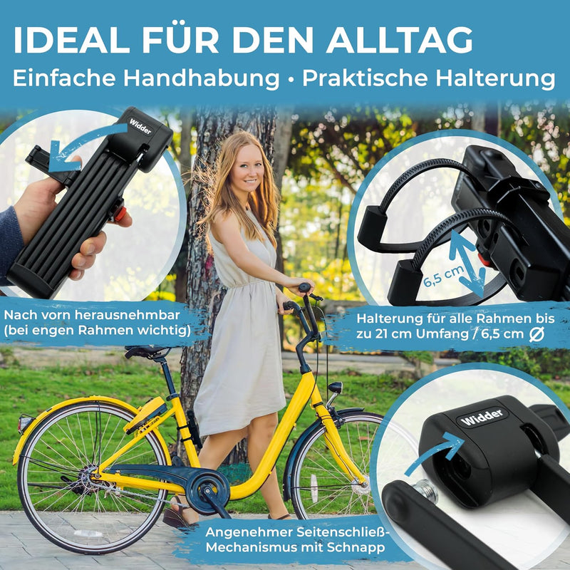 Widder Extrem sicheres Faltschloss Fahrrad [Titan-Stahl Level 15] - Fahrradschloss hohe Sicherheit 9