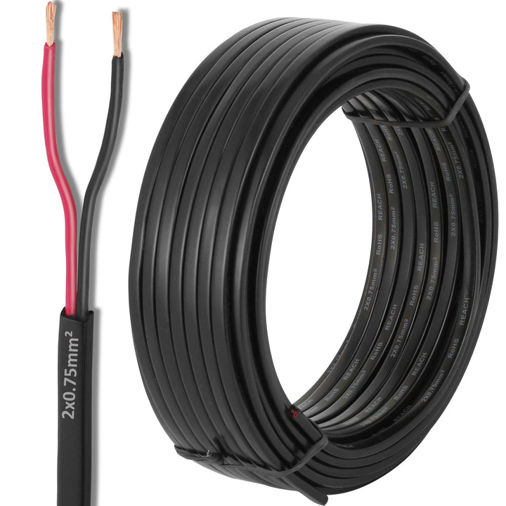 18AWG 2×0.75mm² Elektrischer Draht Kabel 2 adrig 20M Kupferkabel Fahrzeugkabel 2 polig Verlängerungs