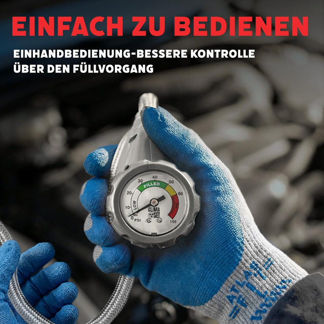 Ersatz für R134a Kältemittel Gas 3 x 235 g mit Schlauch für Klimaanlage – Auto Klimaanlage Nachfülle