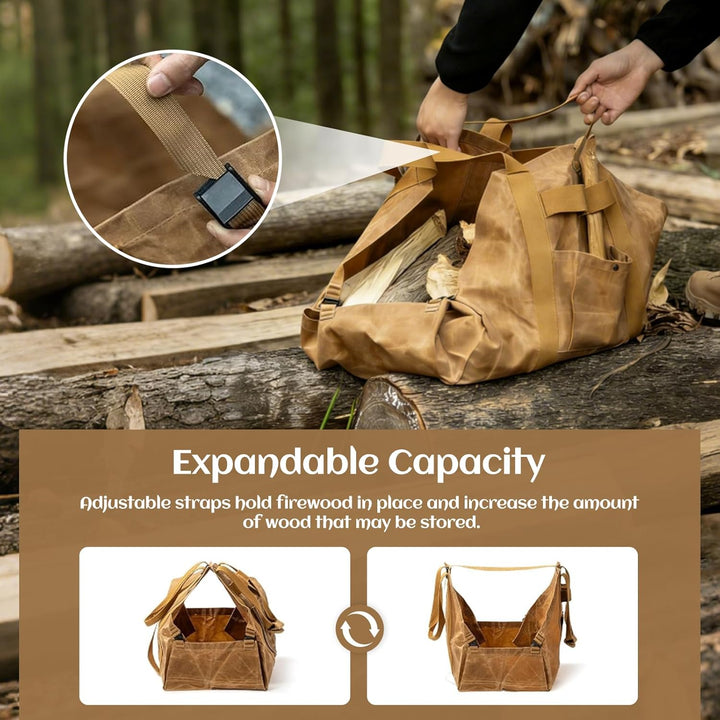 Kaminholztasche Holzkorb Transporttasche Holztragetasche Holztragekorb für Kaminholz Brennholz Trage