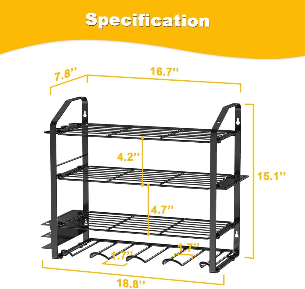 Power Tool Organizer Elektrowerkzeug Organizer Bohrhalter Wandhalterung, Hochleistungs Metall Werkze