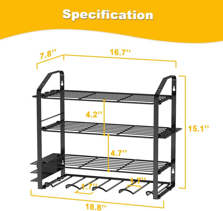Power Tool Organizer Elektrowerkzeug Organizer Bohrhalter Wandhalterung, Hochleistungs Metall Werkze