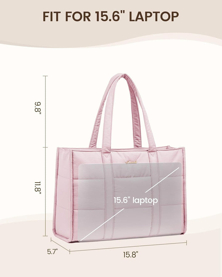 LOVEVOOK Handtasche Damen Gross, Puffer Laptoptasche 15,6 Zoll Shopper Tasche Arbeitstasche Aktentas