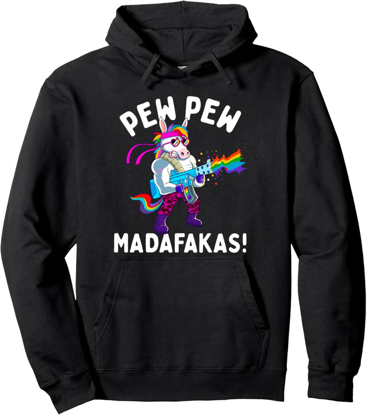 Einhorn PewPewPew Madafakas Crazy Pew Pew Geschenk Lustige Pullover Hoodie