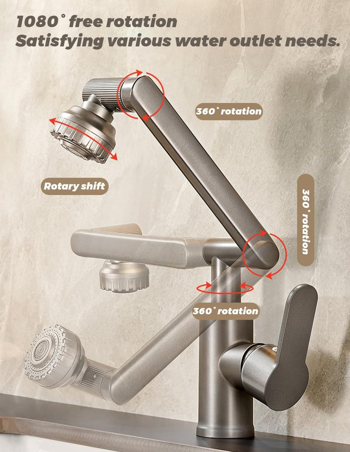 MIDINGCHAI Armatur Bad, Wasserhahn Bad Hoch, 1080 Grad Drehbarer Wasserhahn mit Schlauch, Ideal Stan