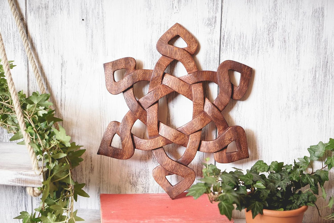 Windalf Wanddeko RUNENZAUBER 30 cm Celtic Wandholzbild Holzdeko Handarbeit aus Holz