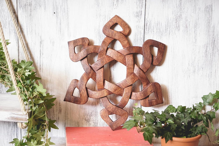 Windalf Wanddeko RUNENZAUBER 30 cm Celtic Wandholzbild Holzdeko Handarbeit aus Holz
