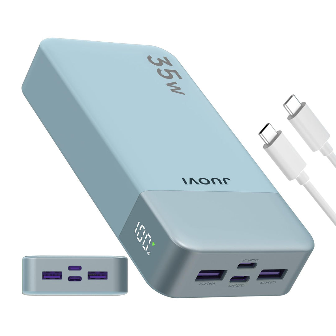 JUOVI J2651 Power Bank, 35W 20000mAh USB C In &amp; Out Power Bank, Akku-Pack mit QC3.0+PD3.0 35W High-S