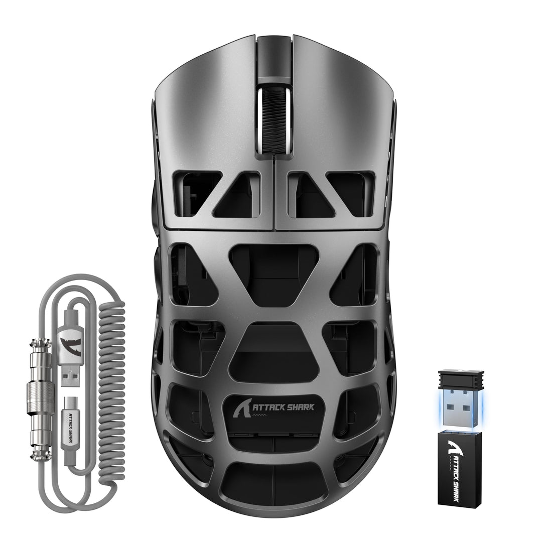 ATTACK SHARK R3PRO 46g Superlight Magnesiumlegierung Maus, 8000Hz Kabellose Abfragerate, 26000 DPI,