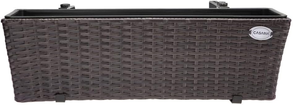Casaria® Blumenkasten 2er Set 11 Liter Montagehalterung indoor outdoor Geländerkasten Balkonkasten P