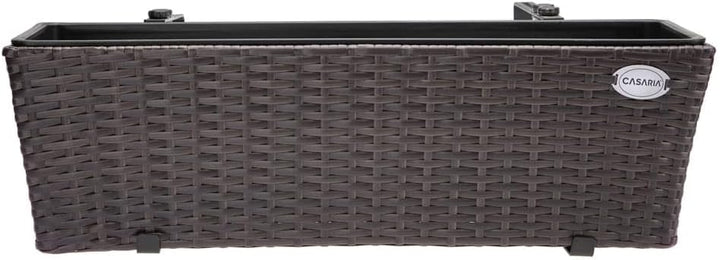 Casaria® Blumenkasten 2er Set 11 Liter Montagehalterung indoor outdoor Geländerkasten Balkonkasten P