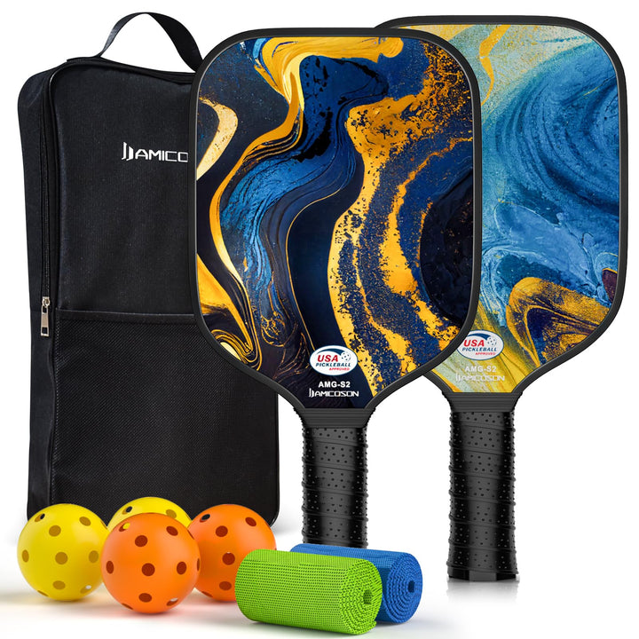 Pickleball-Paddel, USAPA-zugelassene Fiberglas-Oberfläche, Pickleball-Set mit 2 Stück, leichte Pickl