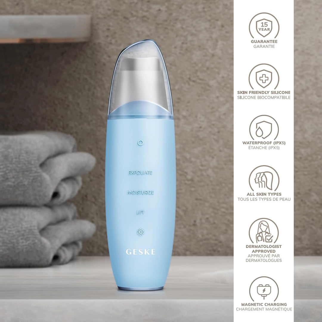 GESKE | SmartAppGuided™ MicroCurrent Skin Scrubber & Blackhead Remover | 9 in 1 | Skincare Tools | F