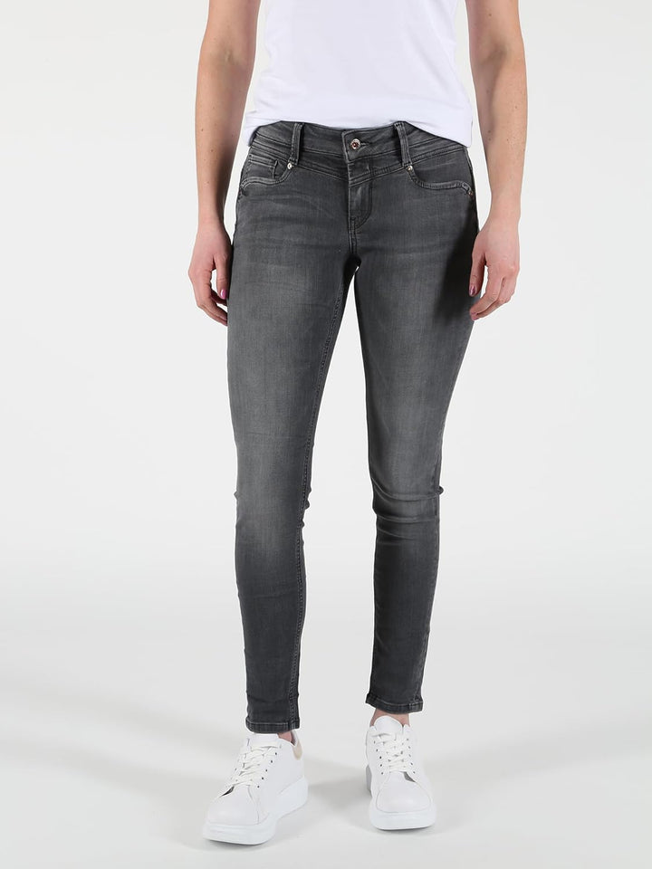 M.O.D. Damen Jeans Ellen - Skinny Fit - Grau - Florencia Grey W25-W34 89% Baumwolle Stretchjeans, Gr